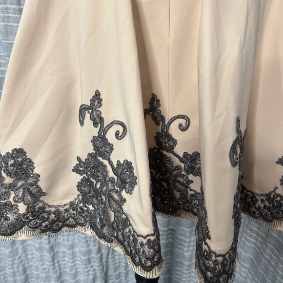 Tiffany Designs Blush/ Gunmetal Mini Dress - Picture 7 of 8